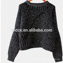 15ASW1041 Girls acrylic loose yarn round neck fashion sweater